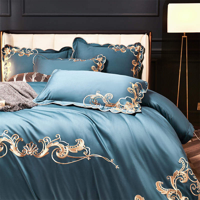 Luxe Velvet Embroidered Four-piece Bed Set