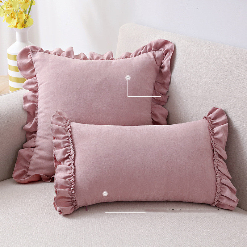 Ruffle Suede Pillowcase