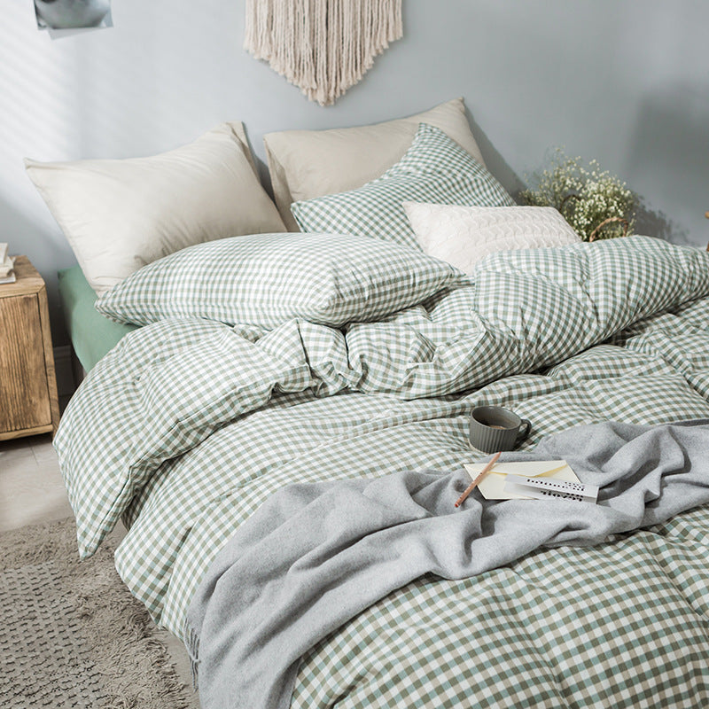 Pastel Classic Checkered Bed Set