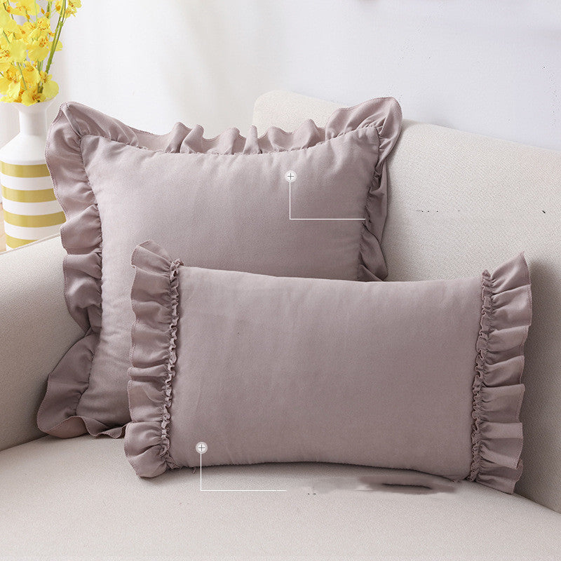 Ruffle Suede Pillowcase