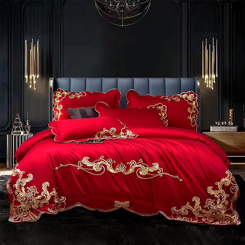 Luxe Velvet Embroidered Four-piece Bed Set