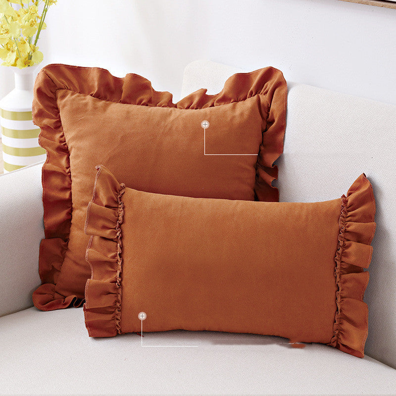 Ruffle Suede Pillowcase