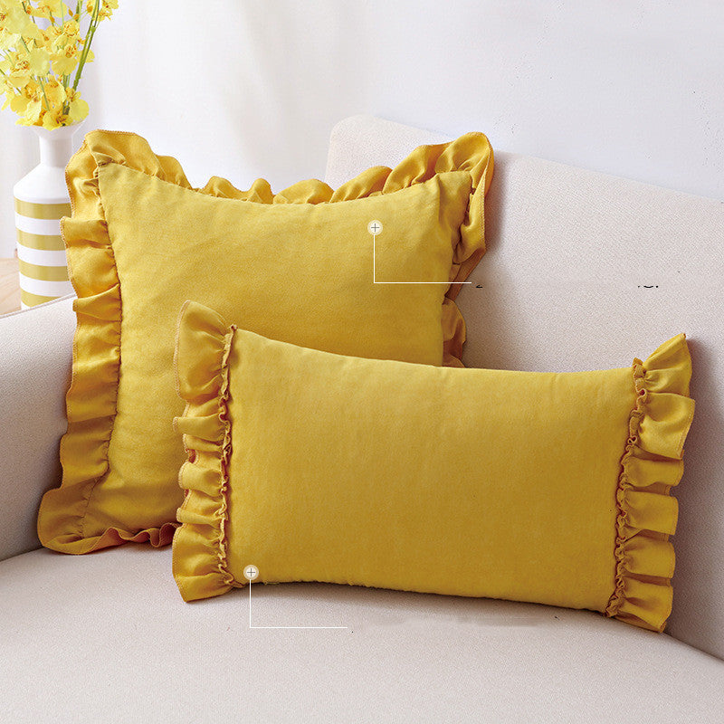 Ruffle Suede Pillowcase