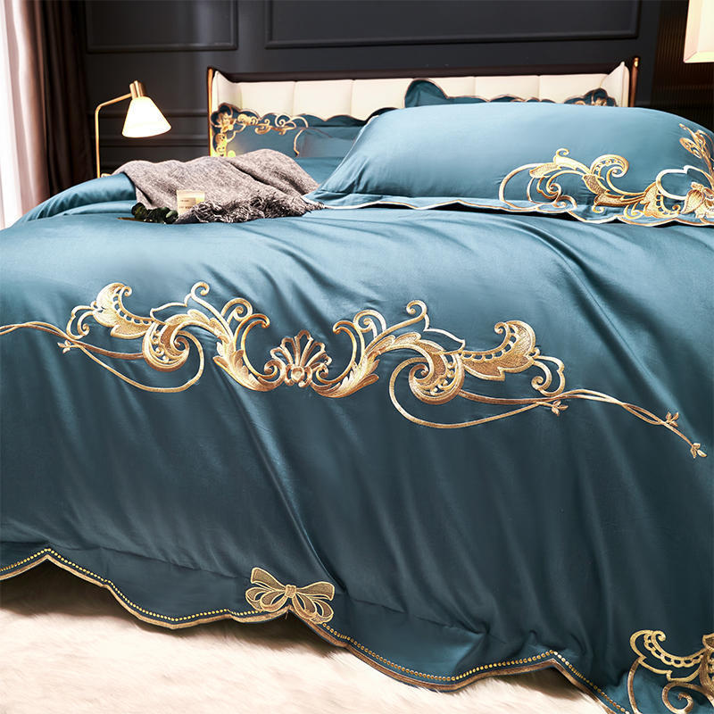 Luxe Velvet Embroidered Four-piece Bed Set