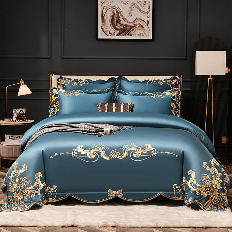 Luxe Velvet Embroidered Four-piece Bed Set