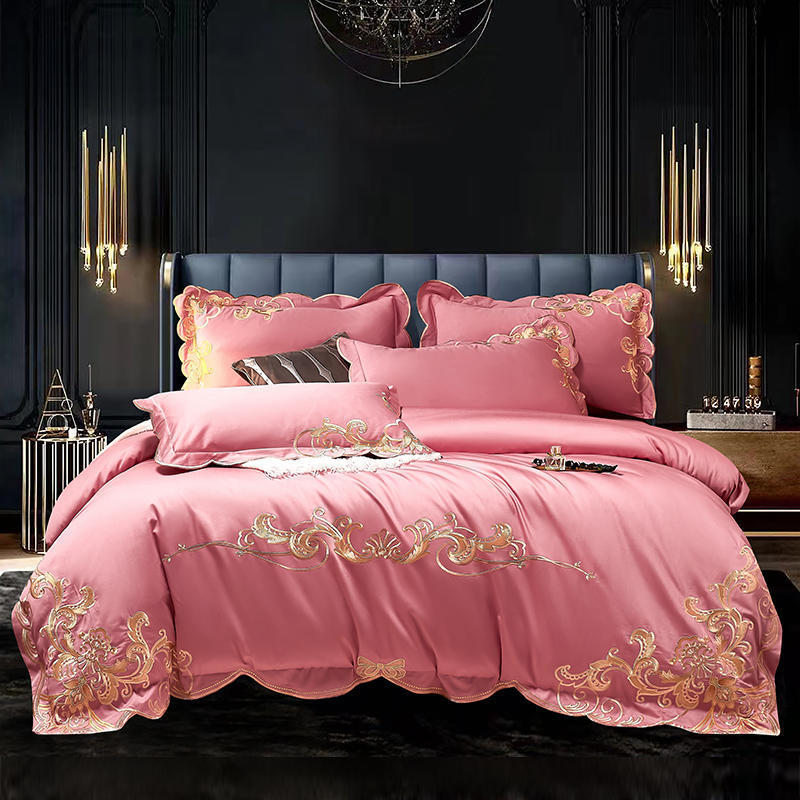 Luxe Velvet Embroidered Four-piece Bed Set