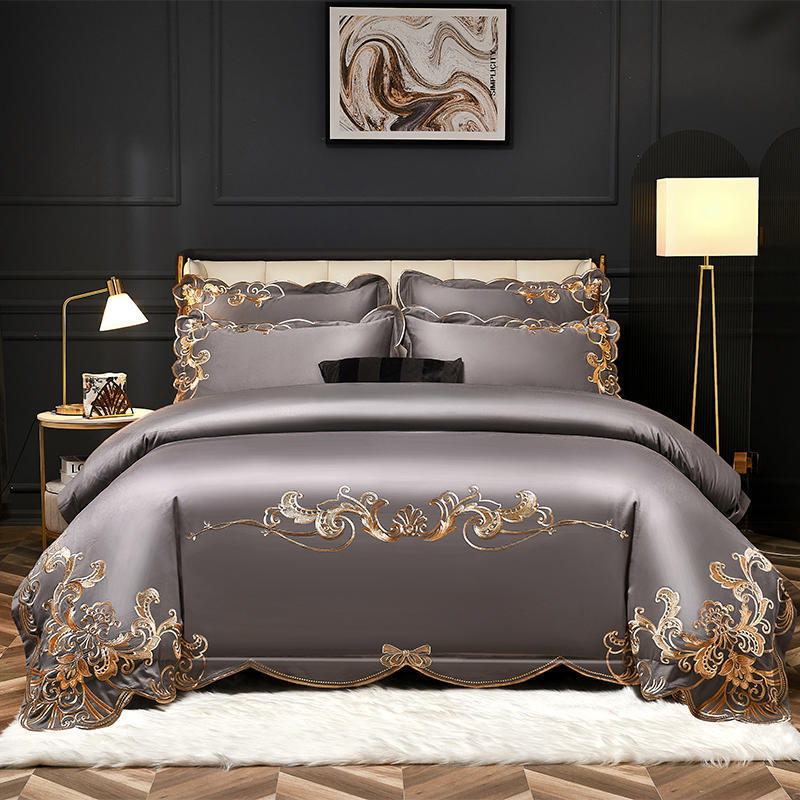 Luxe Velvet Embroidered Four-piece Bed Set