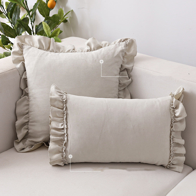 Ruffle Suede Pillowcase