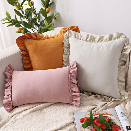 Ruffle Suede Pillowcase