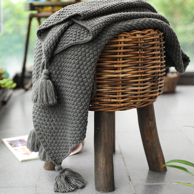 Nordic Knitted Wool Blanket