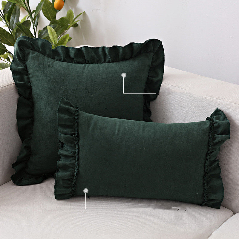 Ruffle Suede Pillowcase