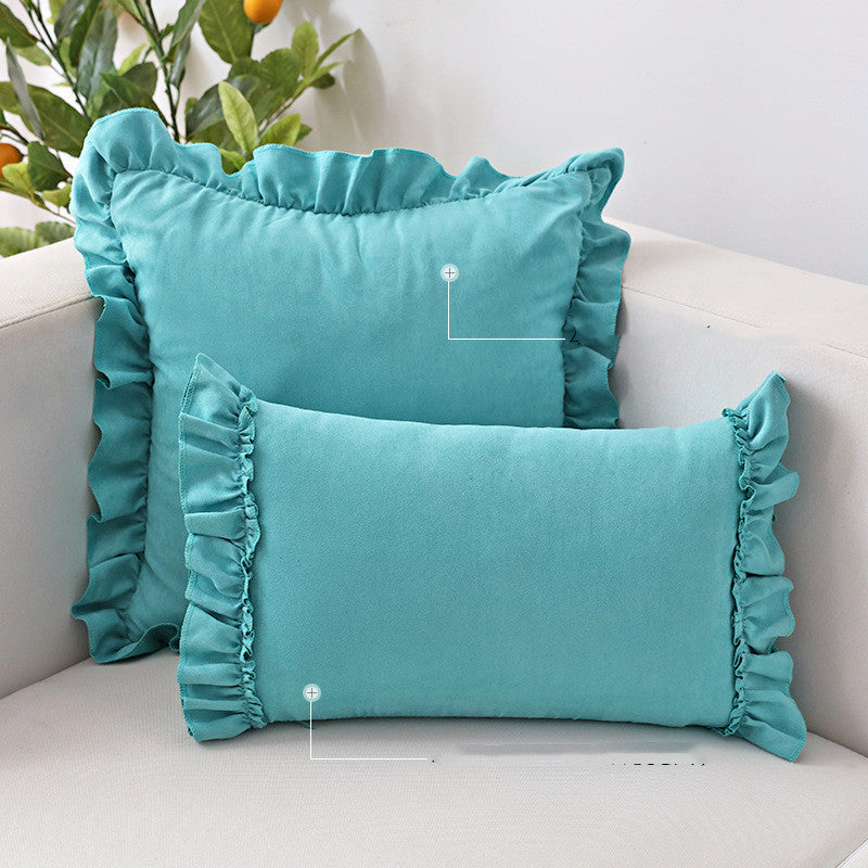 Ruffle Suede Pillowcase