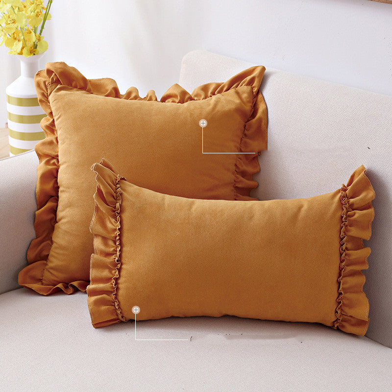 Ruffle Suede Pillowcase